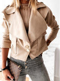 Amazon Fall Winter Long Sleeve Lapel Deerskin Button Jacket Small Jacket