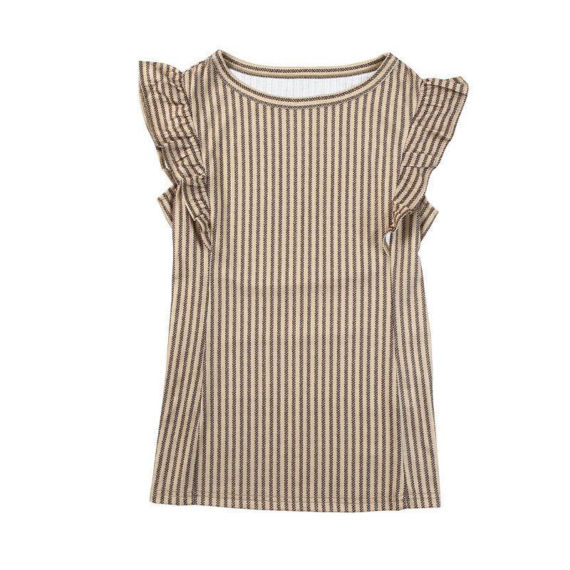 Shiying Ruffled Sleeveless Outer Wear Women's Top Slim Pullover Vest