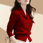 High-end Fashion Simple Commute Long-sleeved Button Cardigan Elegant Top