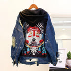 New Korean Women's Hooded Denim Short Jacket
