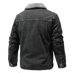 Retro Lapels Loose Cotton Jacket Fleece-lined Thickening Denim Jacket
