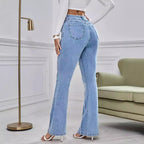 New Slightly Flared Wadding Edge Jeans For Women