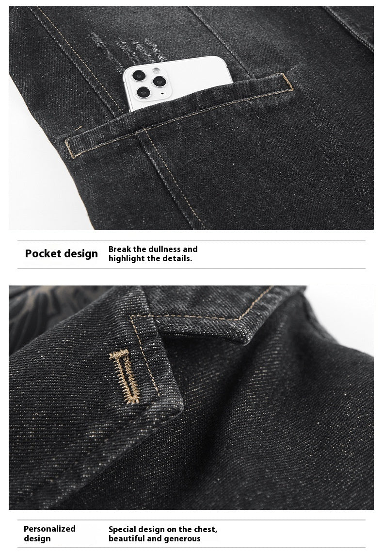 Spring And Autumn Denim Jacket Business Leisure