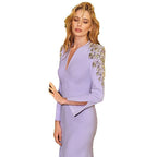 Heavy Industry Beads Diamond Front Slit Small Trailing Dress