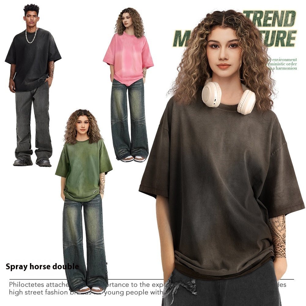 Retro Washed Short Sleeve Round Neck T-shirt