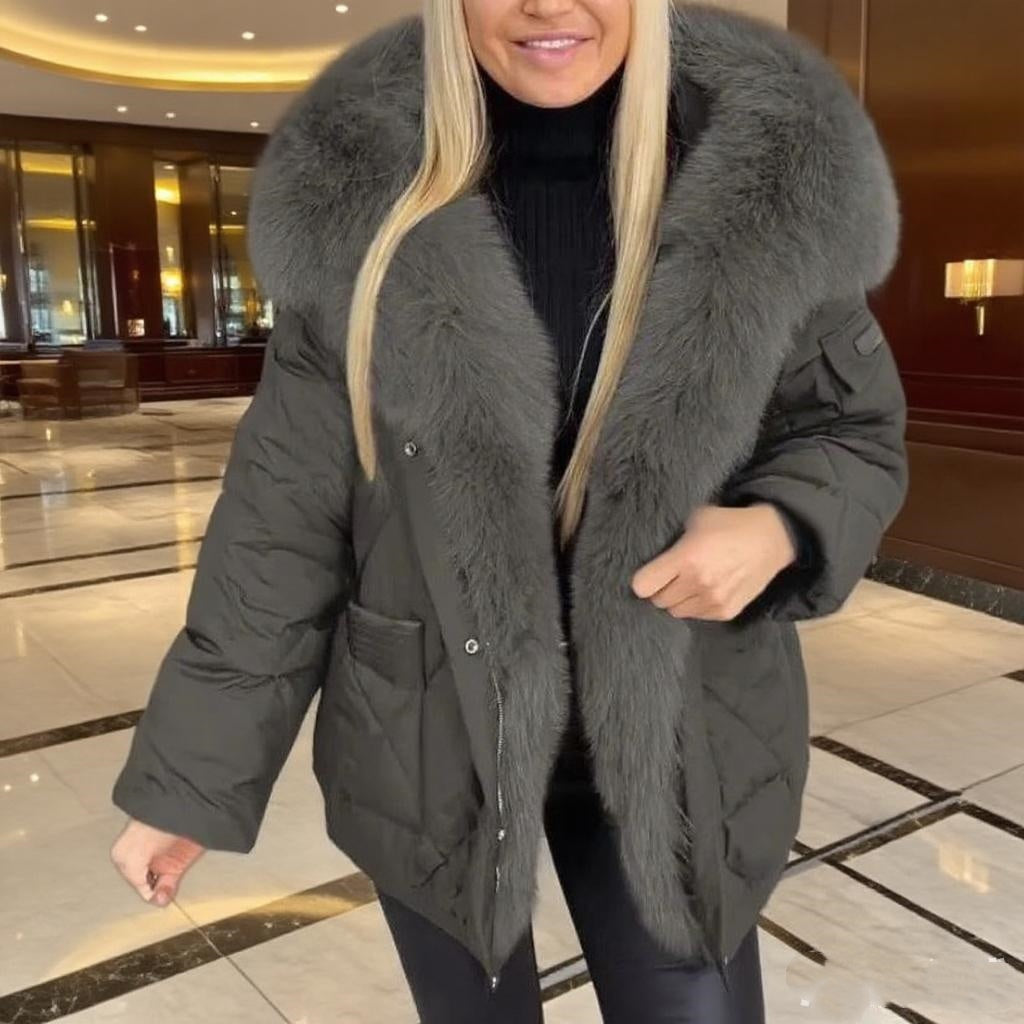 Fashion Women's Wear Mid-length Hooded Cotton Jacket