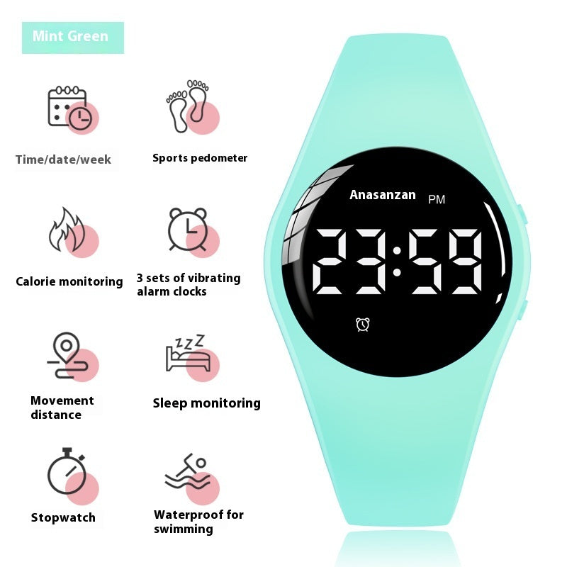 Simple Waterproof Vibration Alarm Clock Middle School Student Sports Watch
