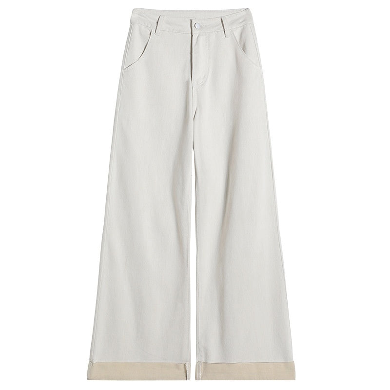 Tea Gray Flared Jeans Women's High Waist Slimming Bootcut Pants